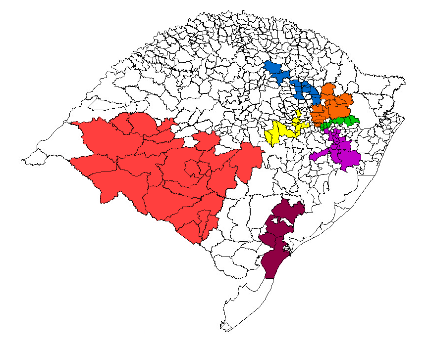 Mapa das Regiões e Praças Atendidas pela Transportadora Crislu